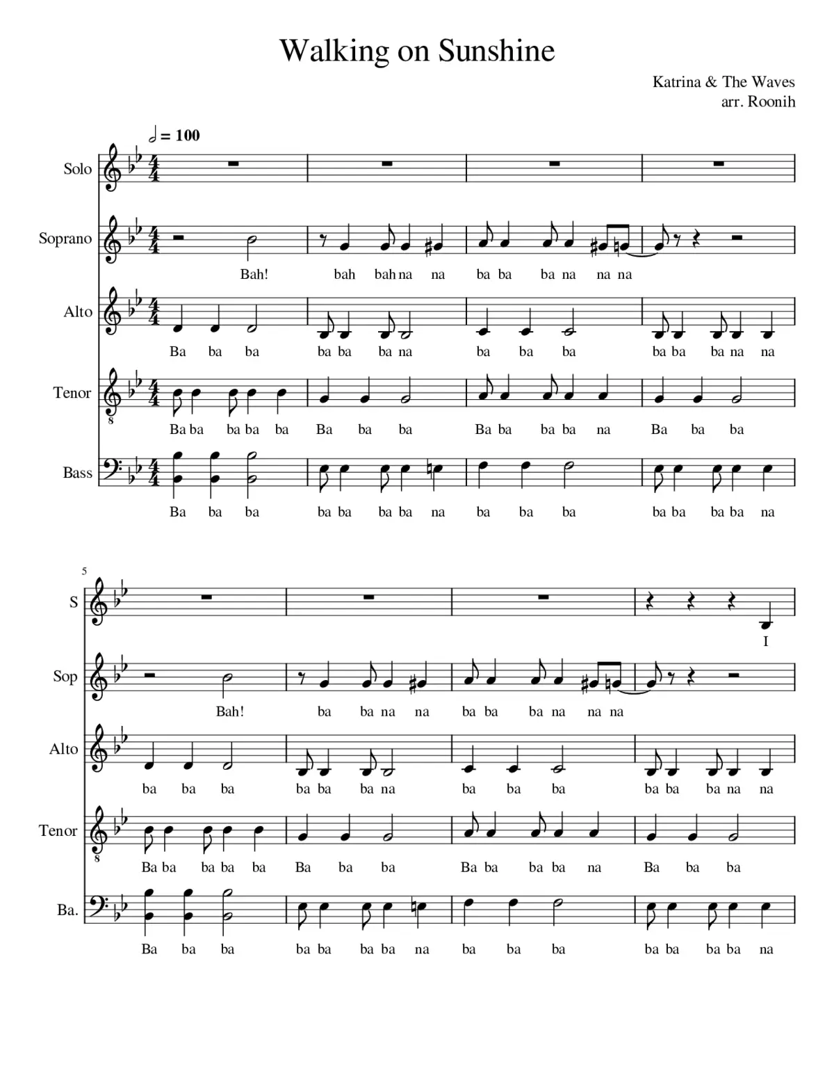 walking on sunshine - Page 1