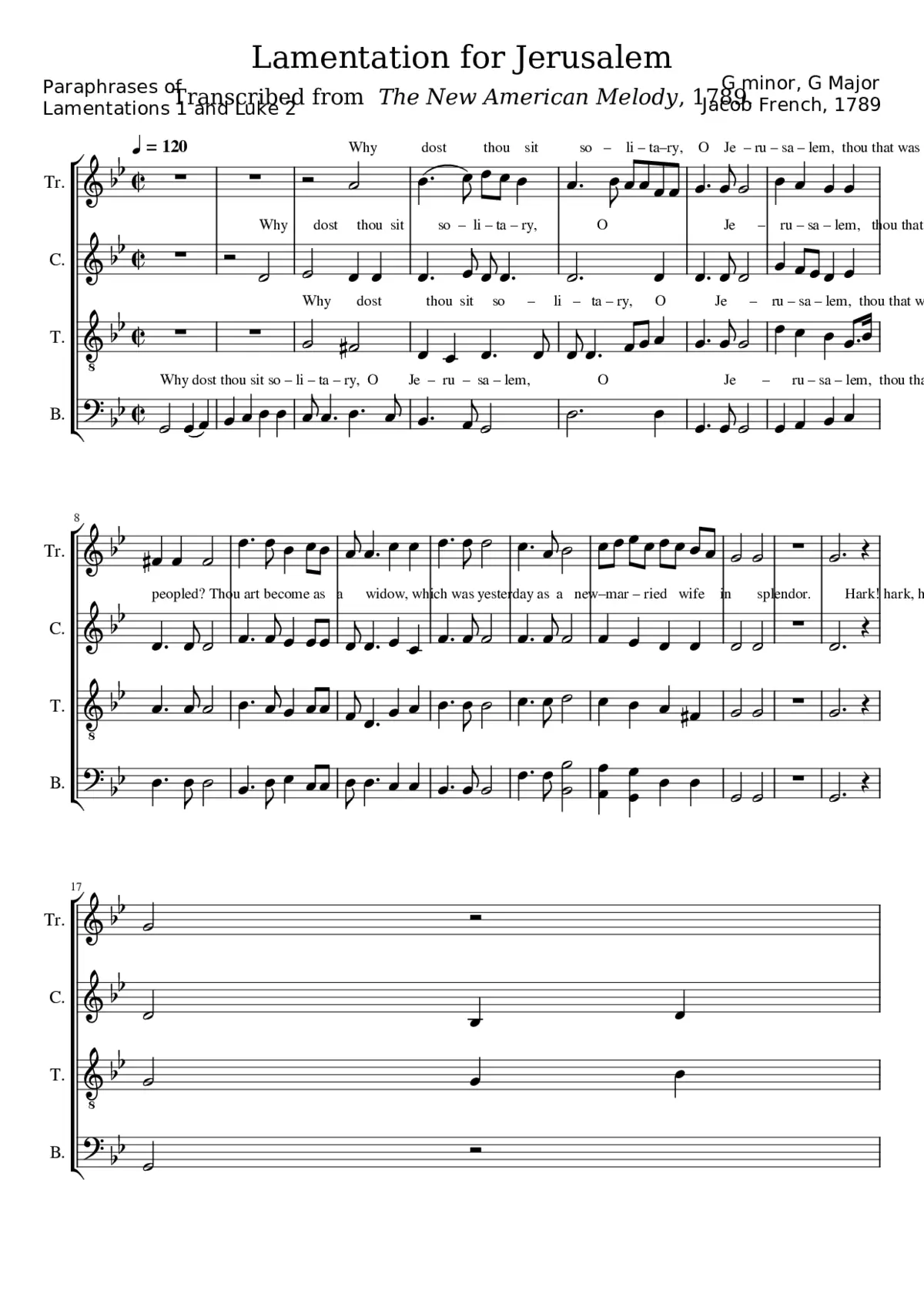 Lamentation for Jerusalem - Page 1