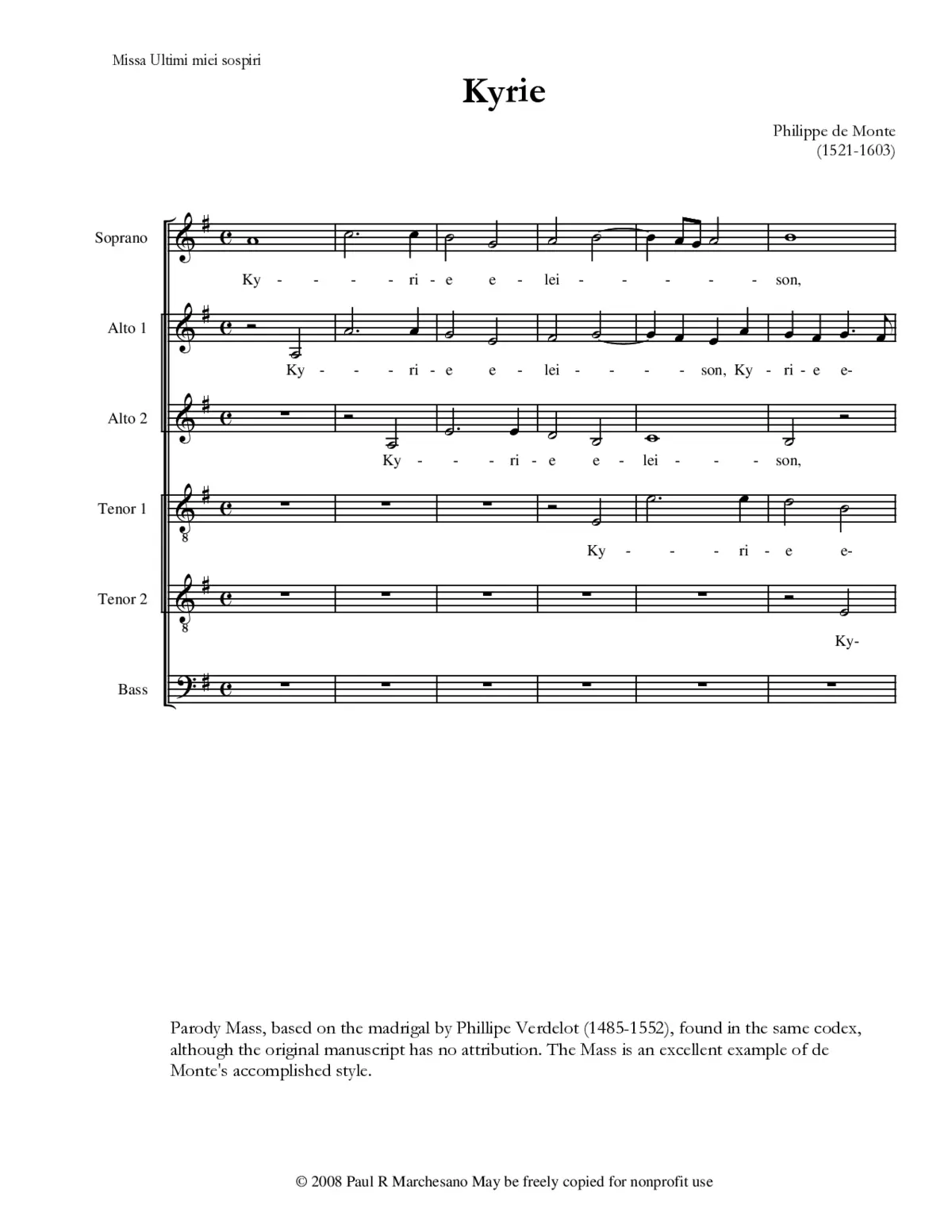 Missa Ultimi miei sospiri - Page 1