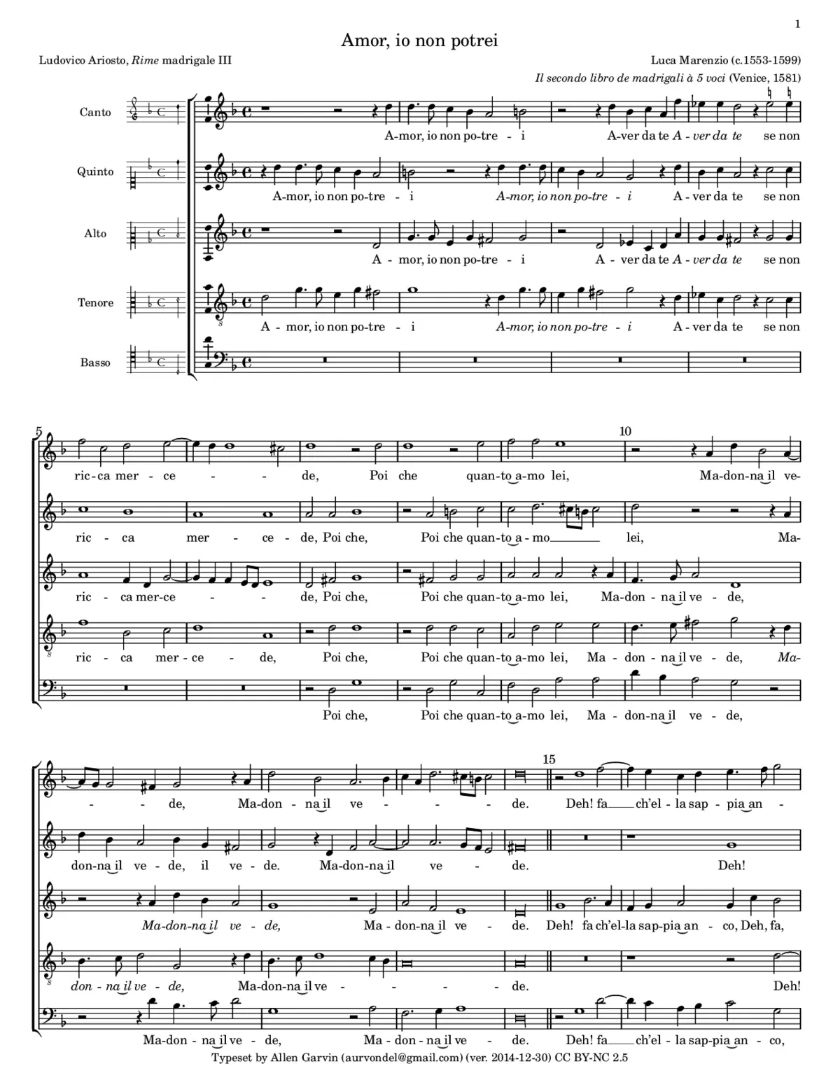 Amor, io non potrei - Page 1