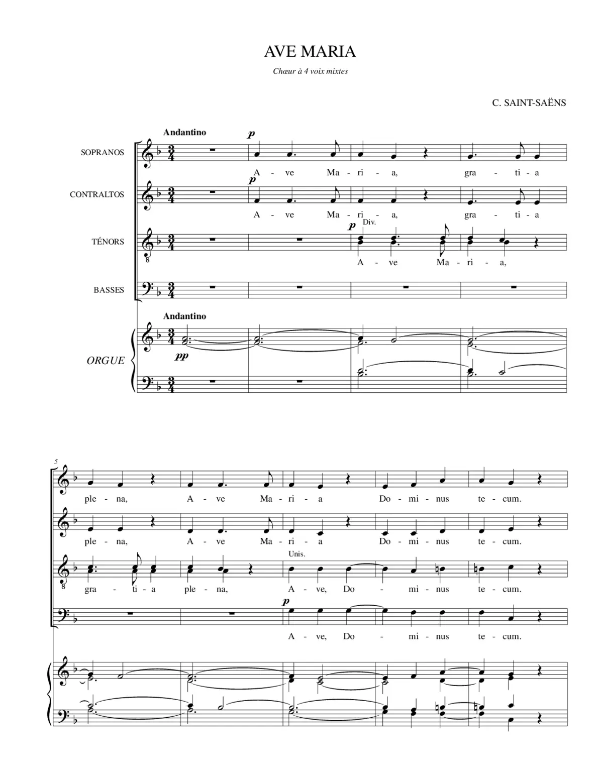 Ave Maria, Op. 145 - Page 1