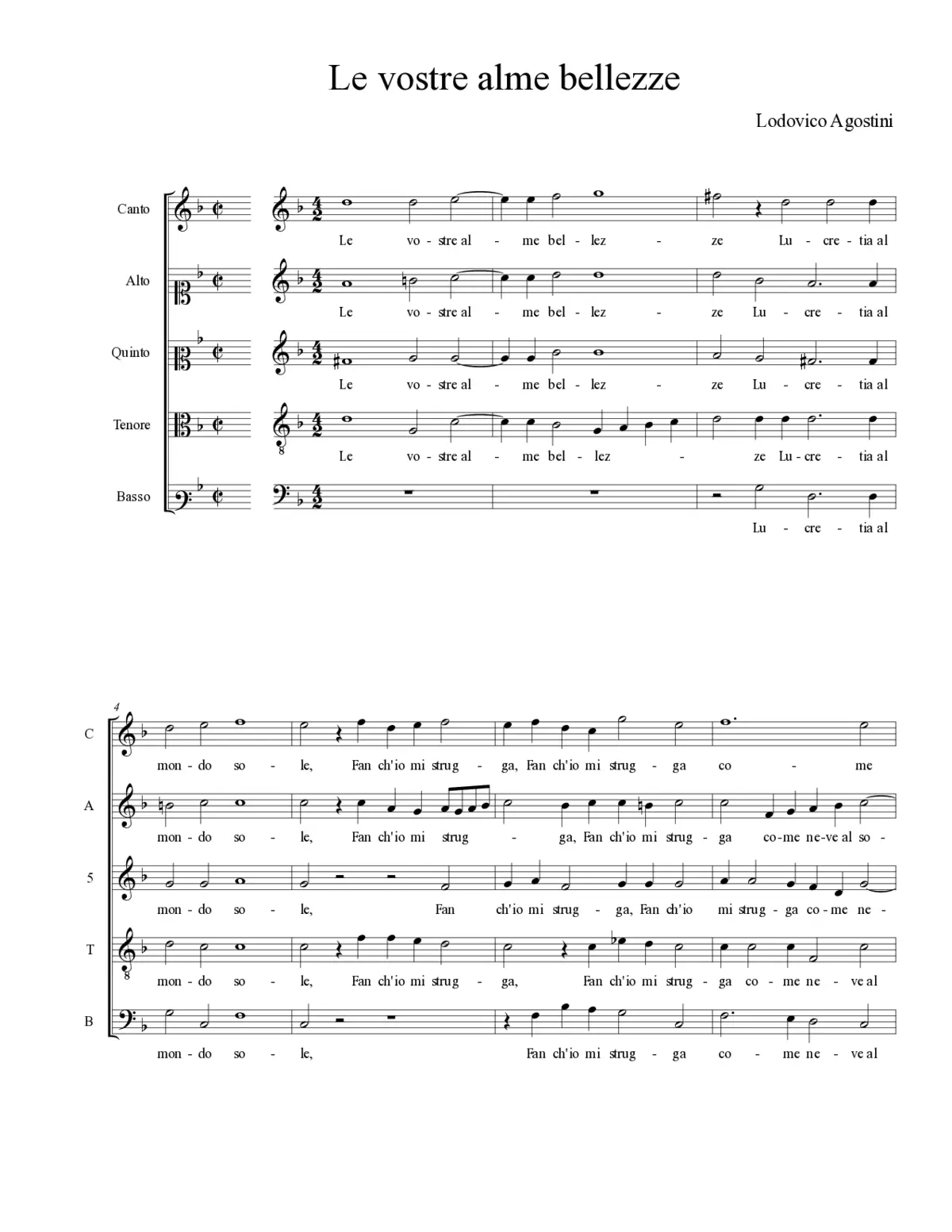 Le vostre alme bellezze - Page 1