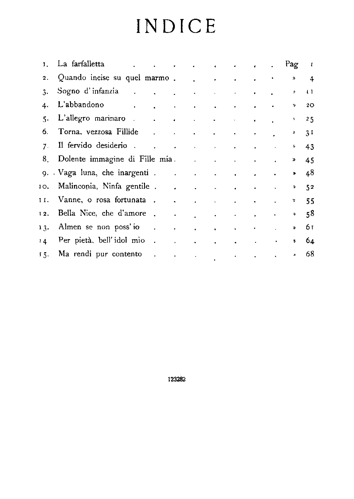 Quindici composizione da camera per canto e pianoforte - Page 1