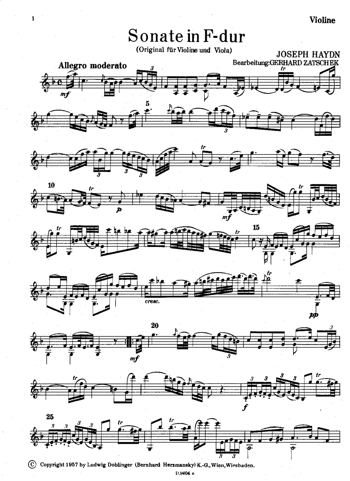 String Duo in F major - Page 1
