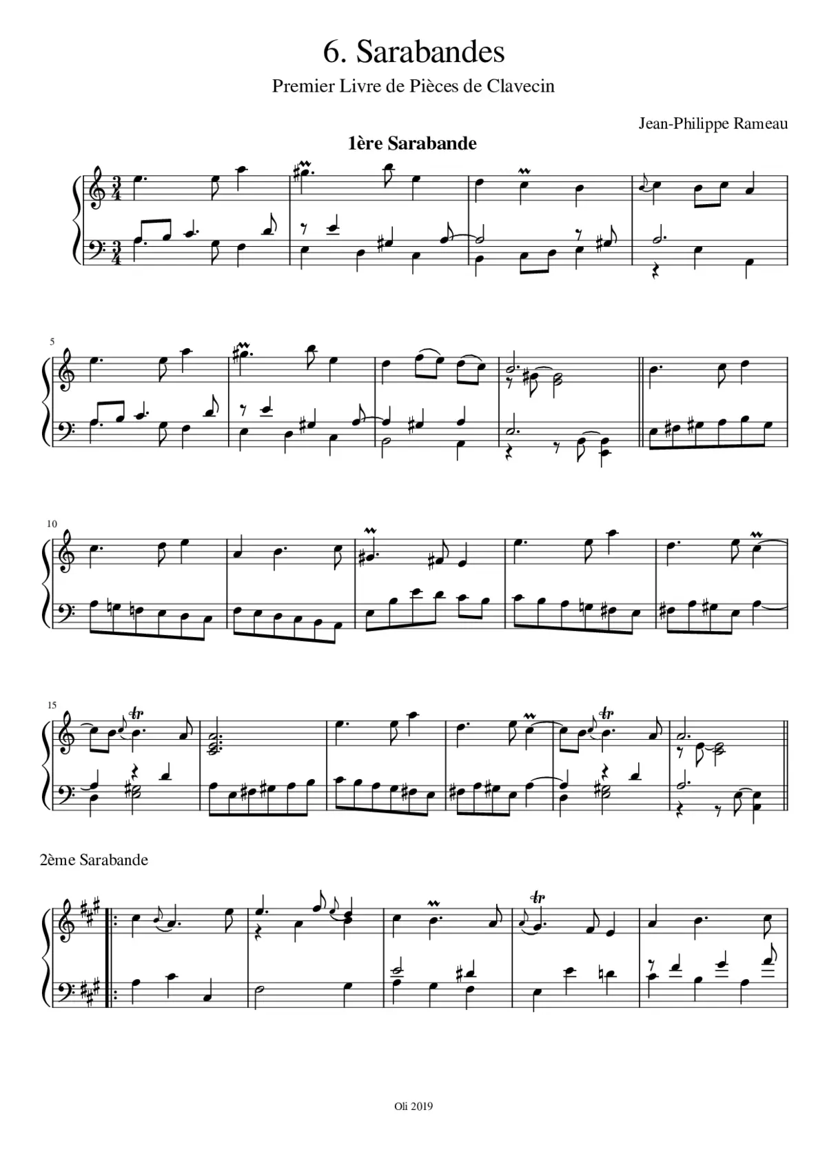 Premier Livre de Pièces de Clavecin - Page 1