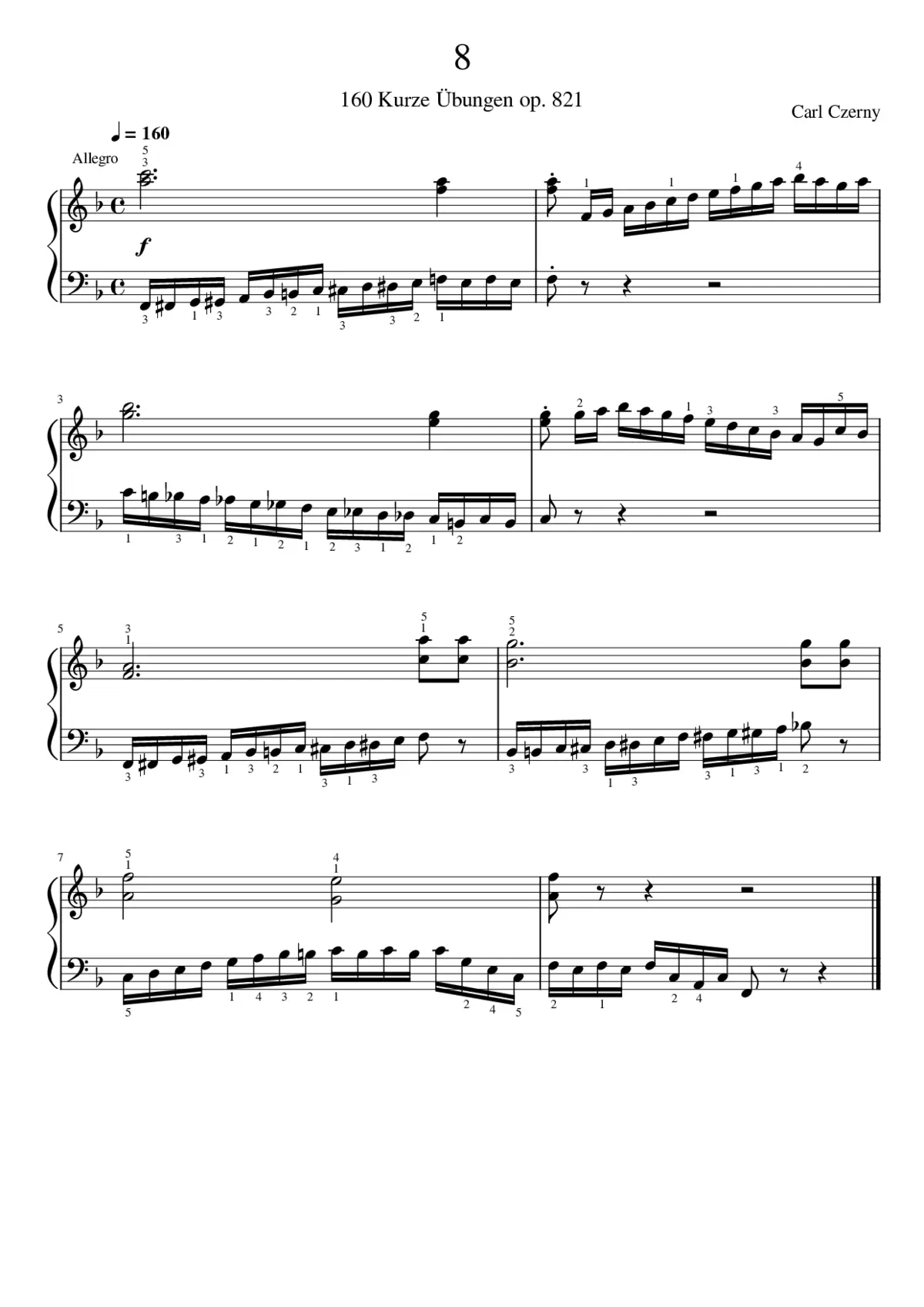 160 Kurze Übungen Op.821 - Page 1