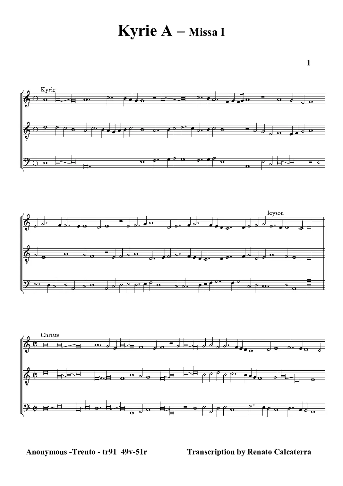 Missa I - Page 1