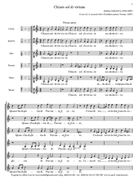 Chiaro sol di virtute / Al chiaro suon d'i dolci accenti