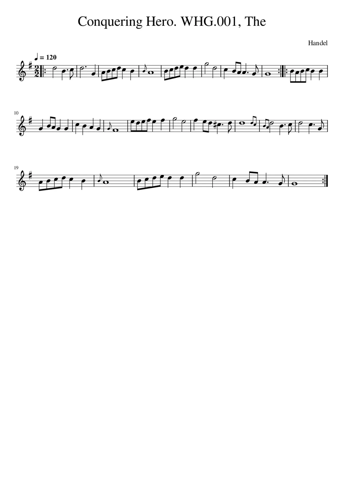 The Conquering Hero. WHG.001 - Page 1