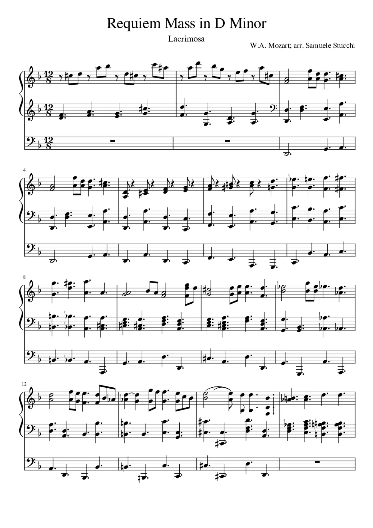 Lacrimosa-Requiem Mass in D Minor - Page 1