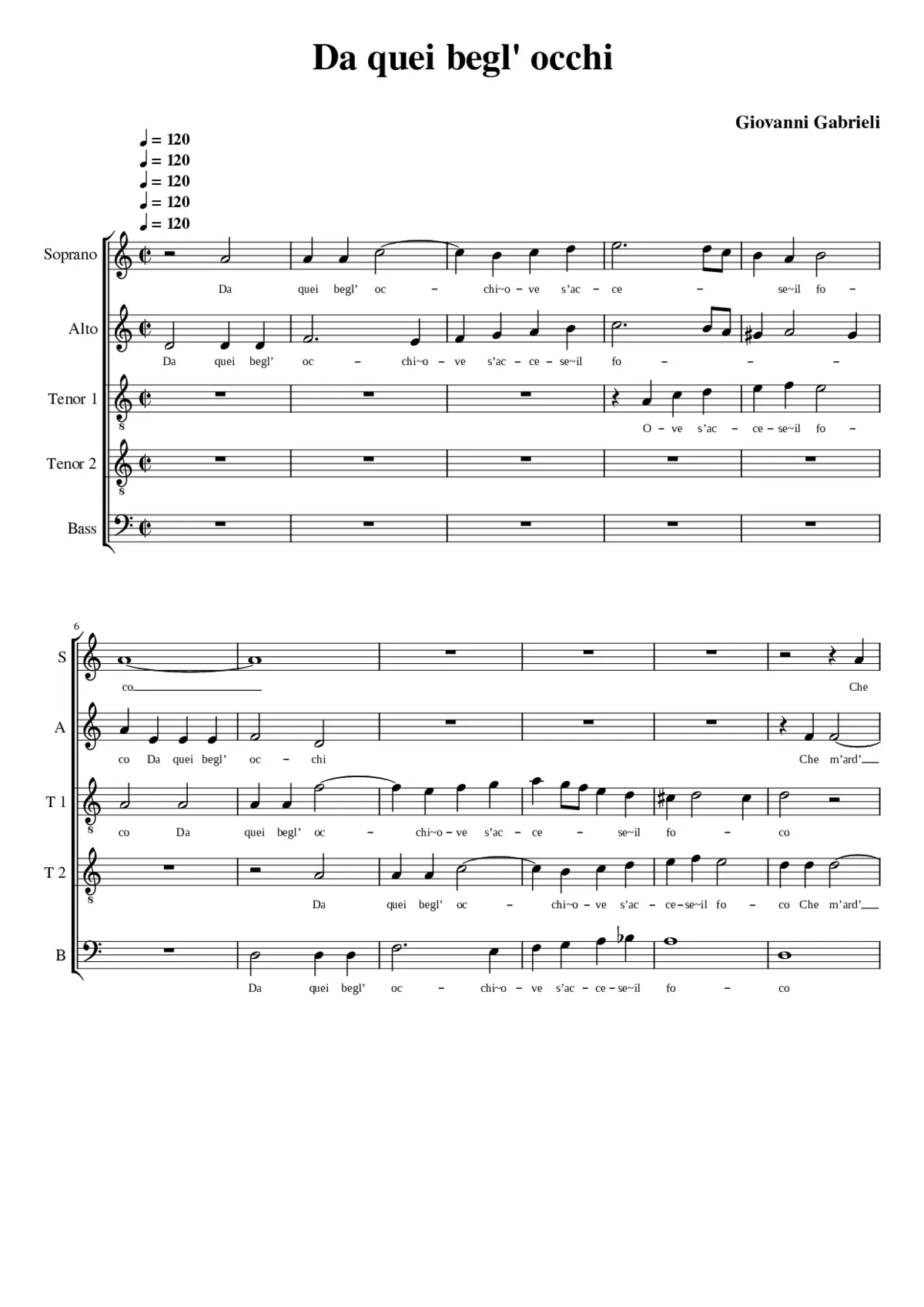 Da quei begl' occhi - Page 1