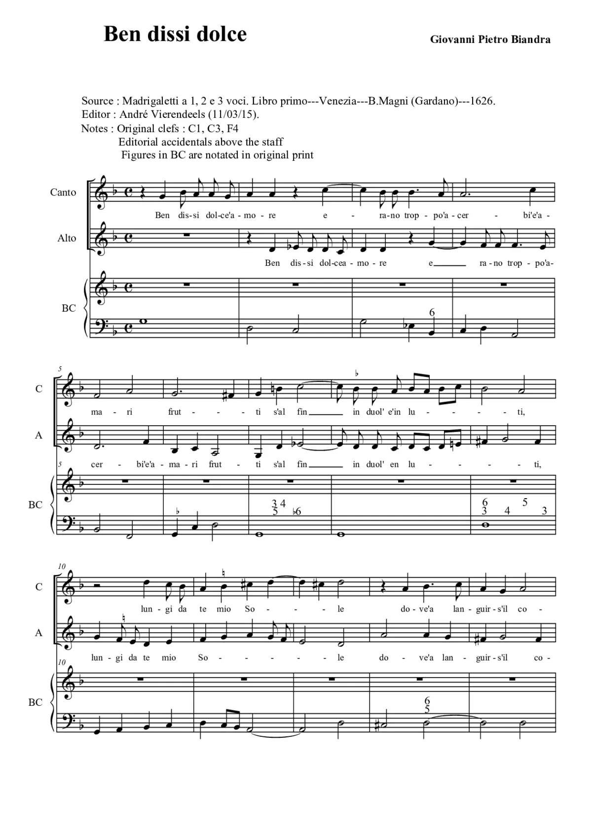 Ben dissi dolce amore - Page 1