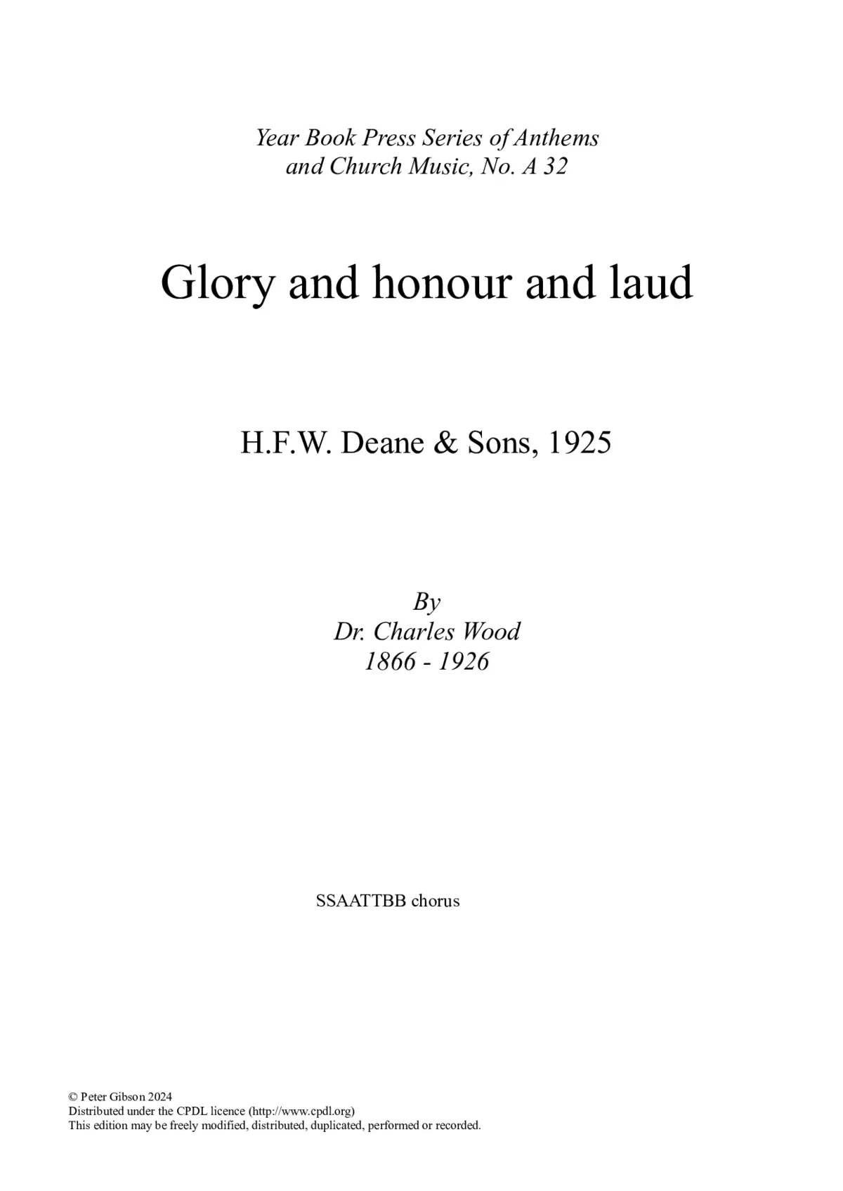 Glory and honour - Page 1