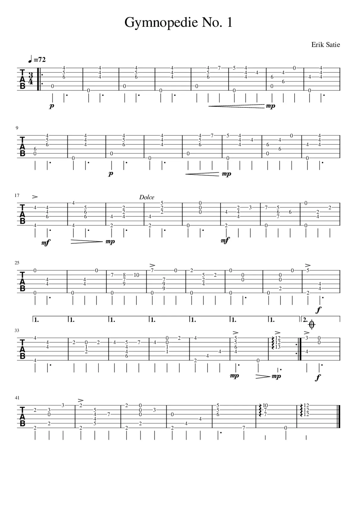 Gymnopédie No.1 - Page 1
