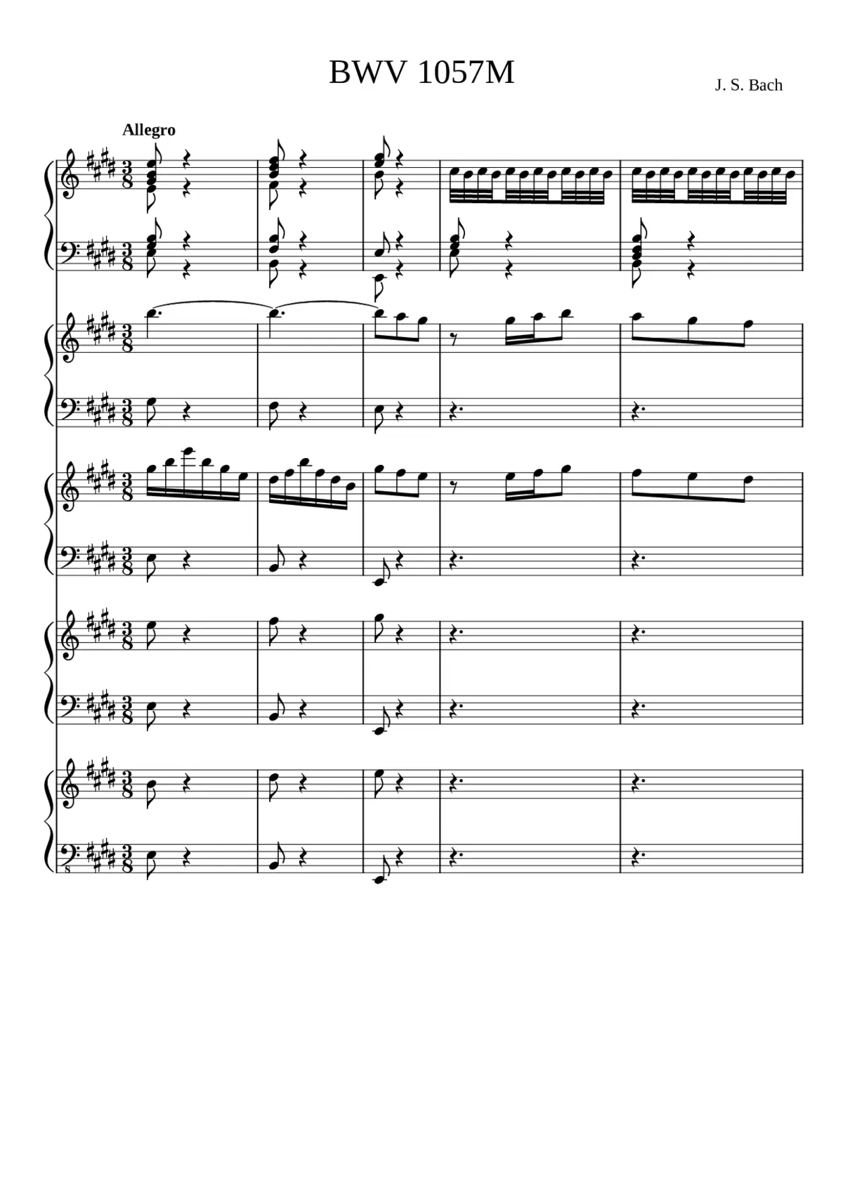 Harpsichord Concerto No.6 in F major BWV 1057 - Page 1