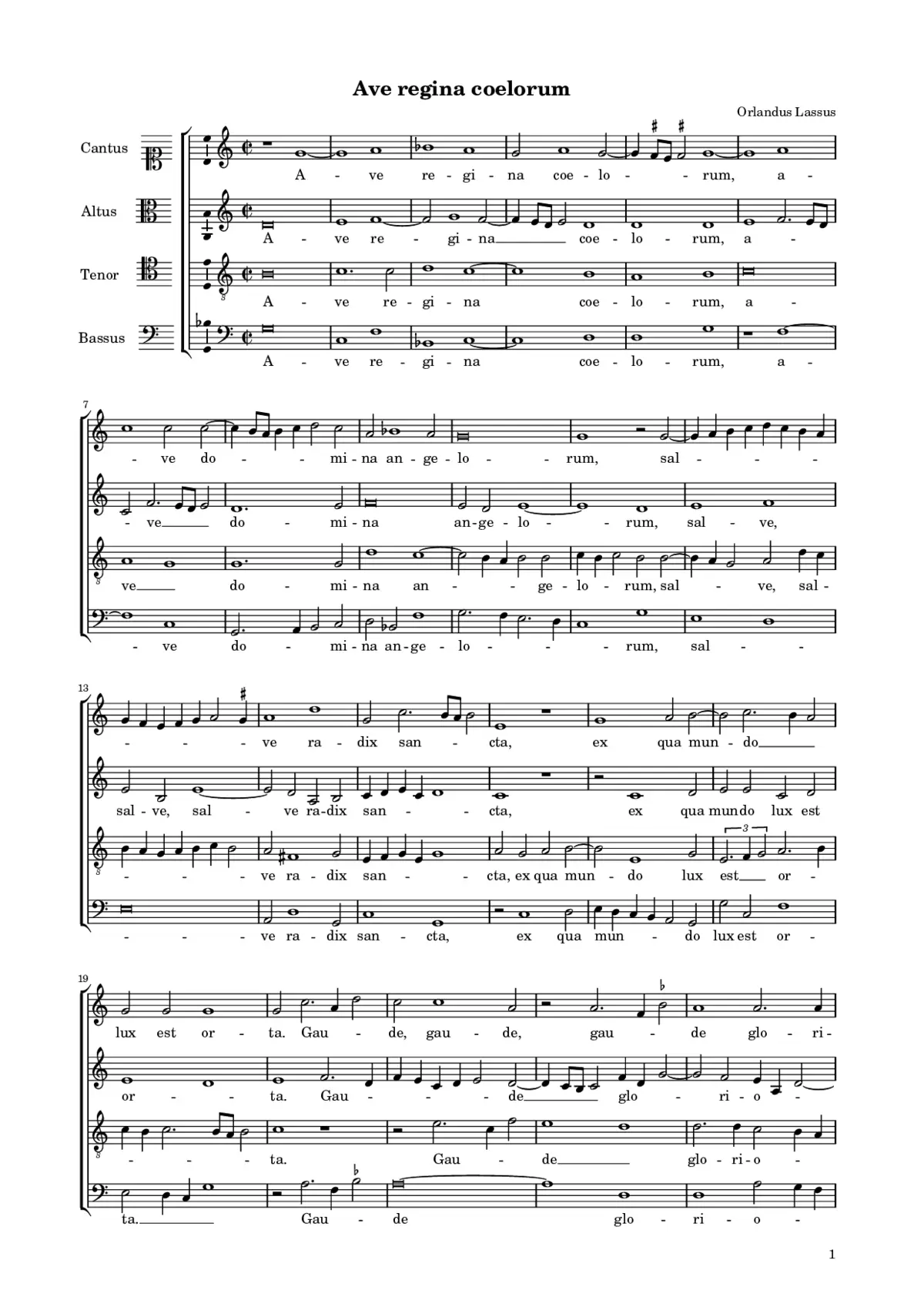 Ave Regina coelorum a 4 - Page 1