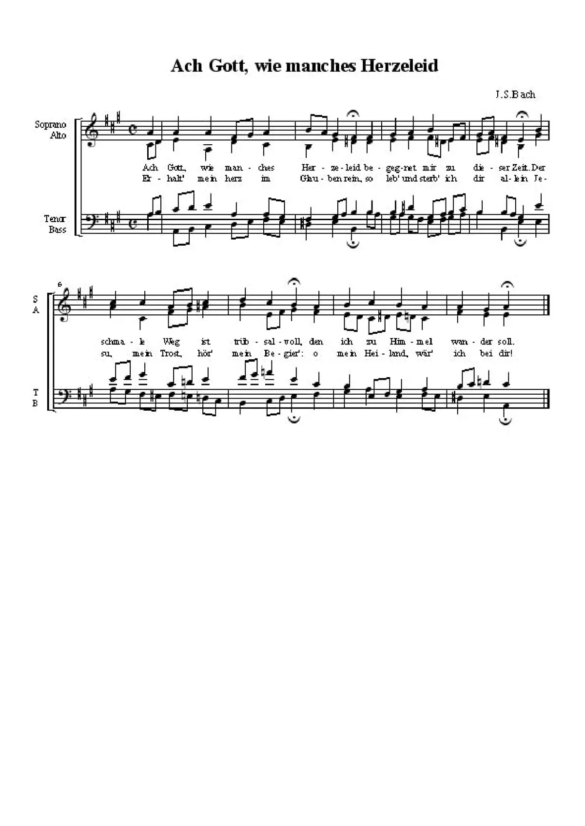 Ach Gott, wie manches Herzeleid, BWV 3 - Page 1