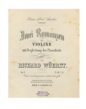 2 Romanzen für Violine mit Begleitung des Pianoforte