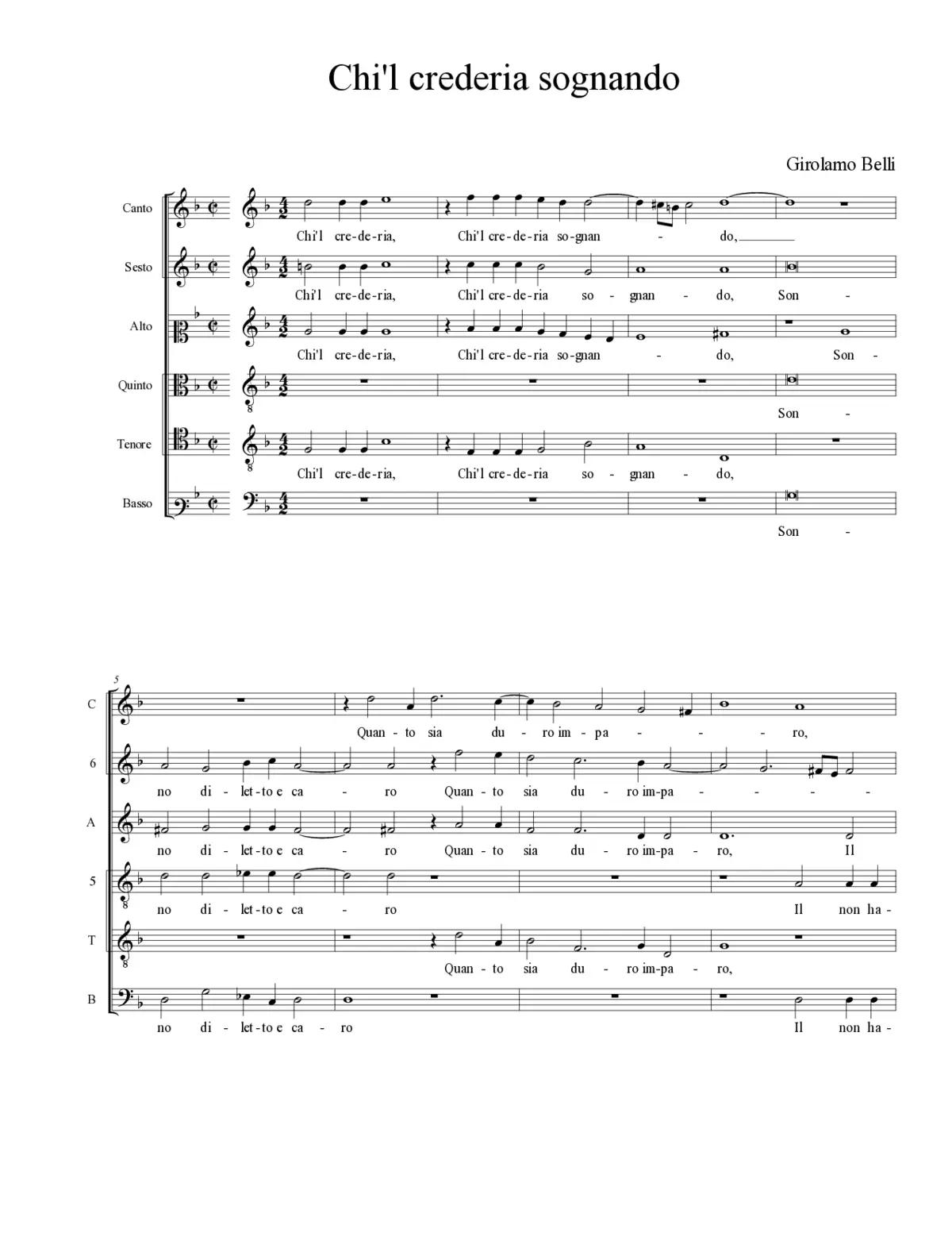 Chi'l crederia sognando - Page 1