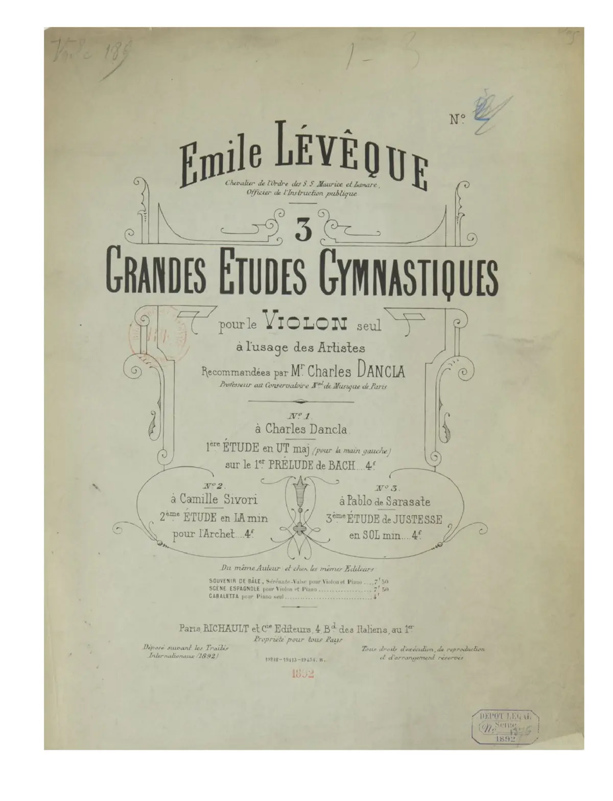 3 Etudes Gymnastiques, Op.27 - Page 1