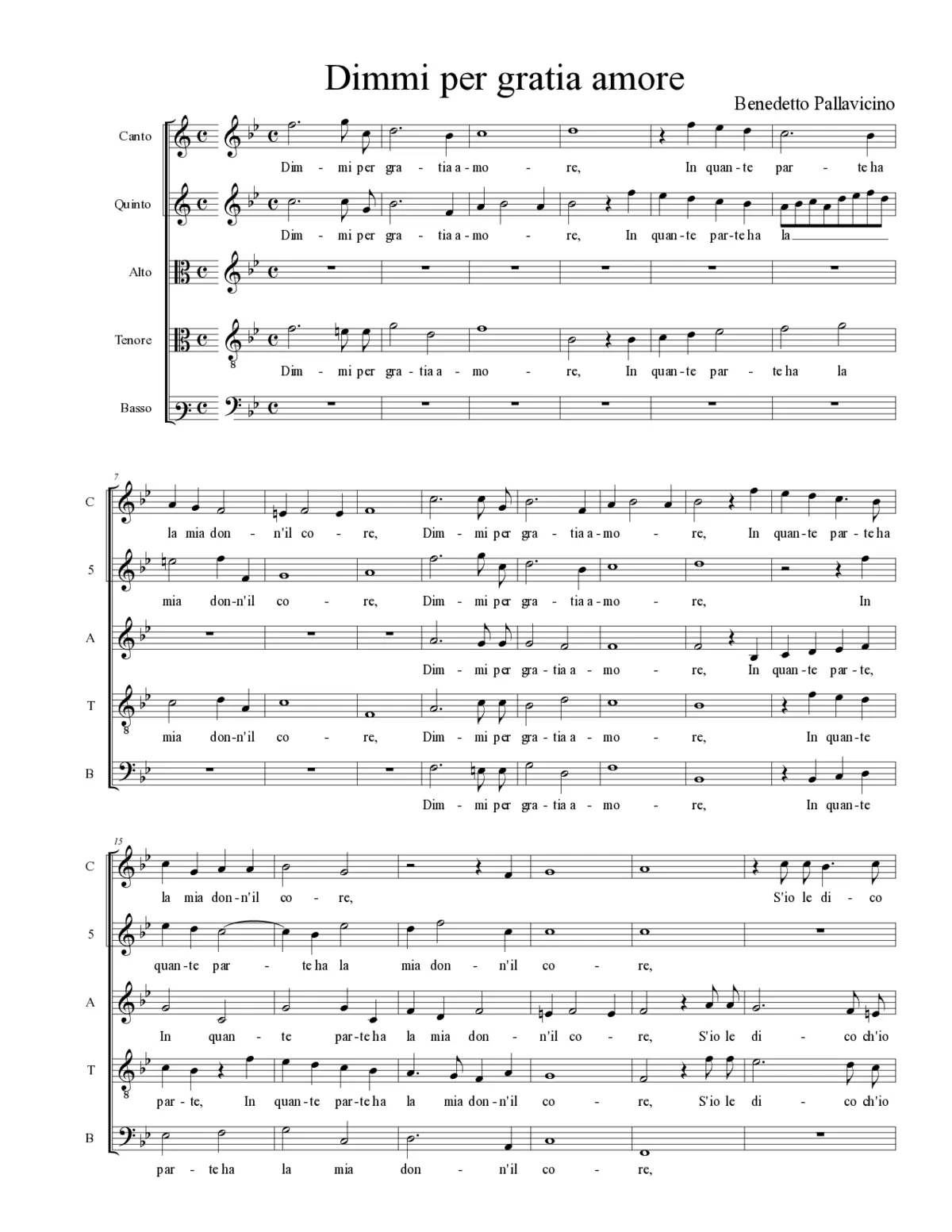 Dimmi per gratia amore - Page 1