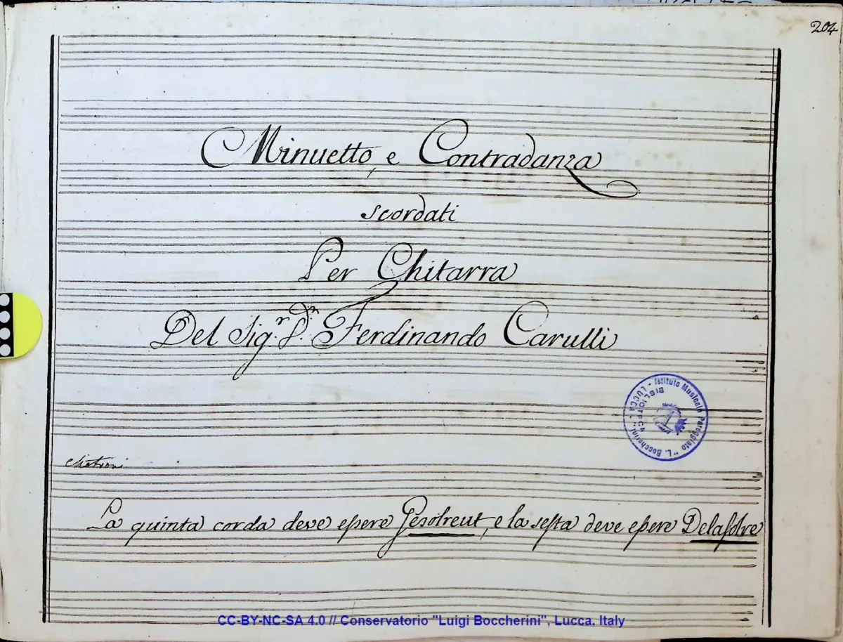 Minuetto e Controdanza scordati per Chitarra - Page 1