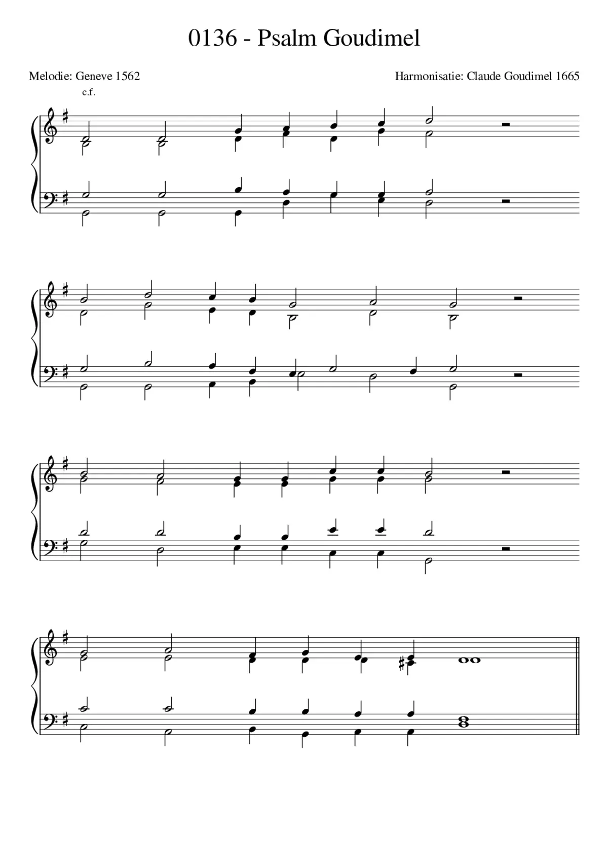 Goudimel Psalms 136 - Page 1