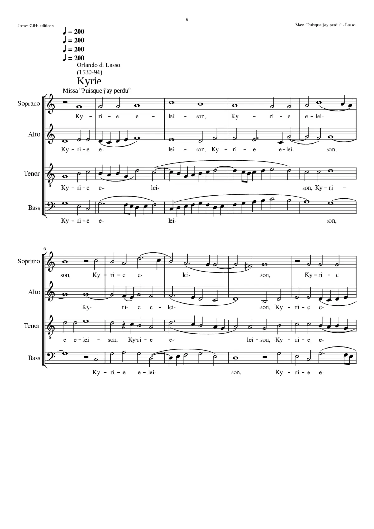 Missa Puisque j'ay perdu - Page 1