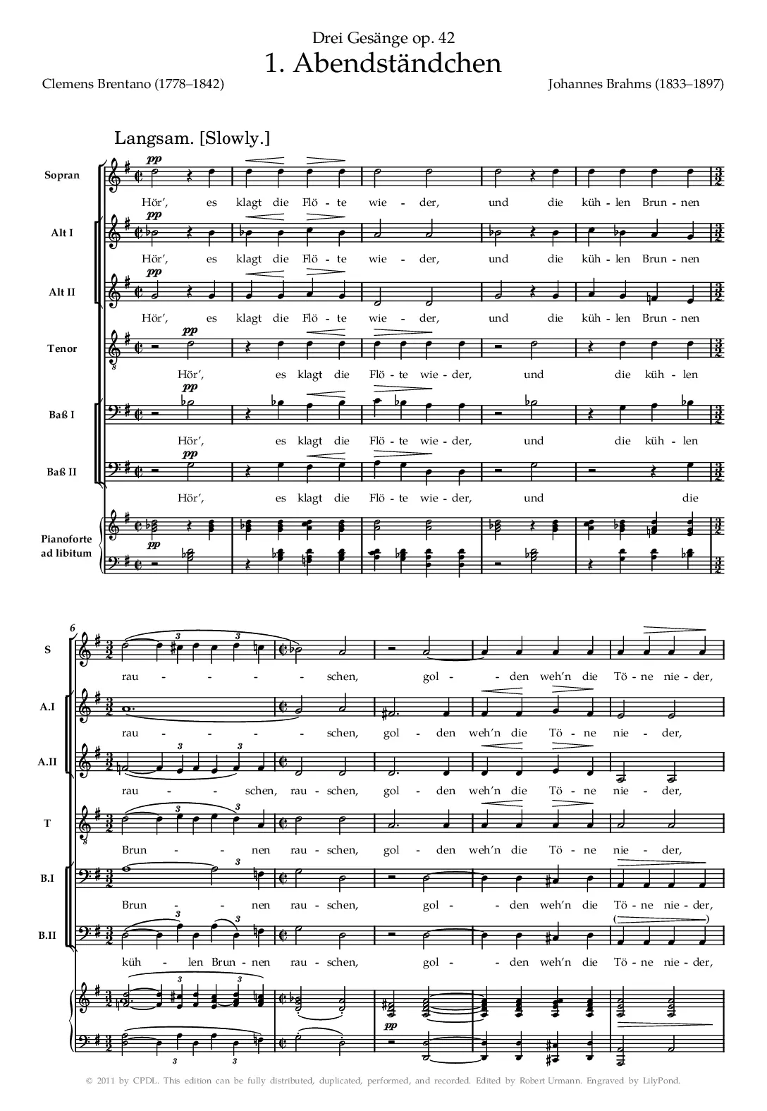 Abendständchen, Op. 42, No. 1 - Page 1