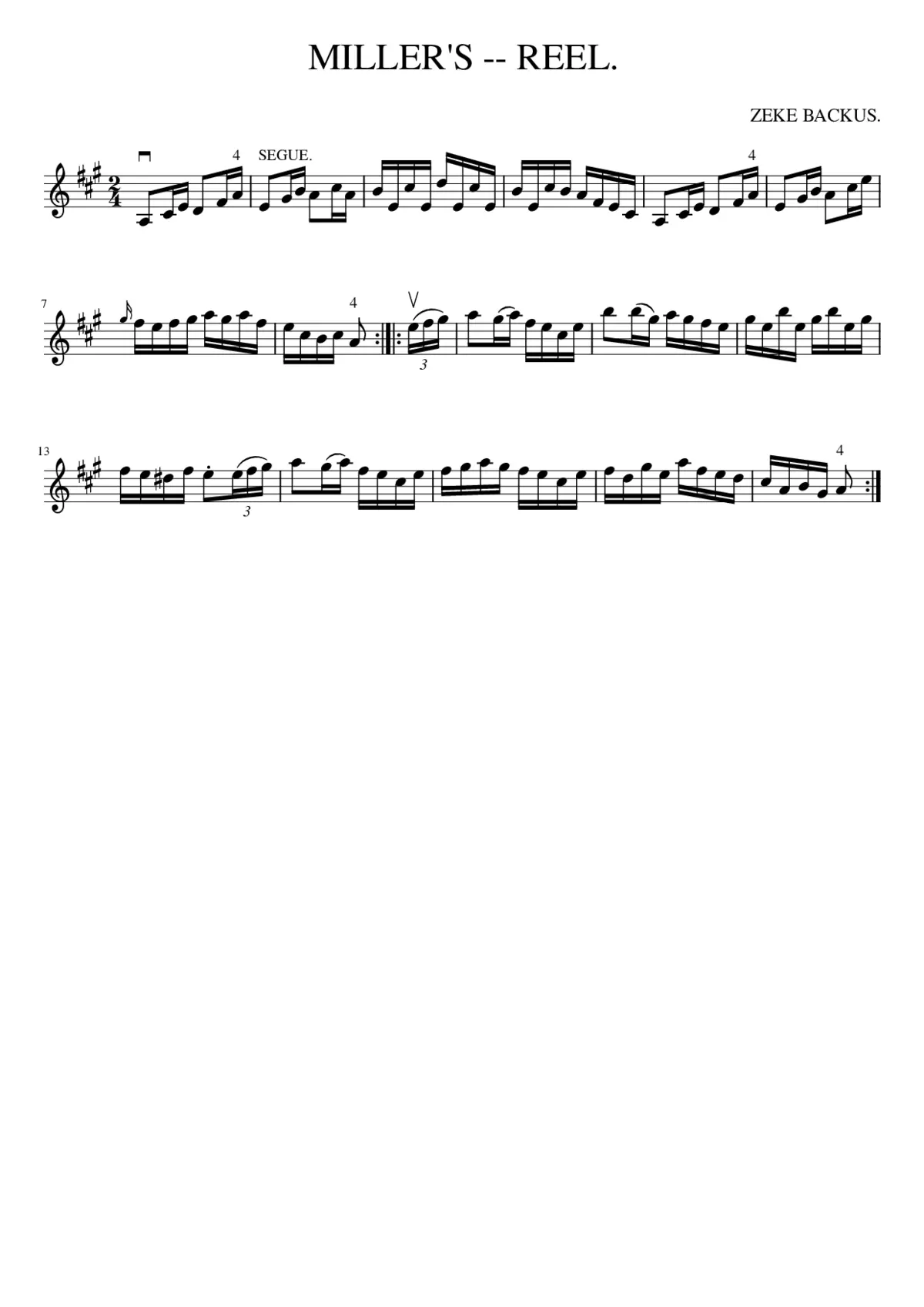 MILLER'S -- REEL. - Page 1