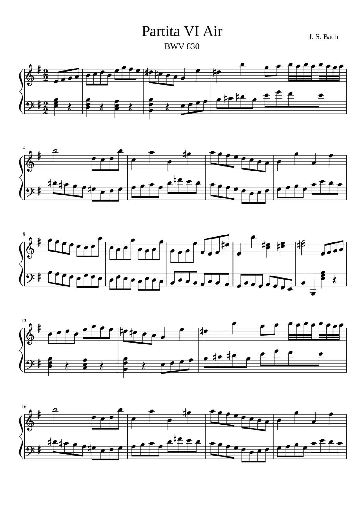 Partita in E minor BWV 830 - Page 1