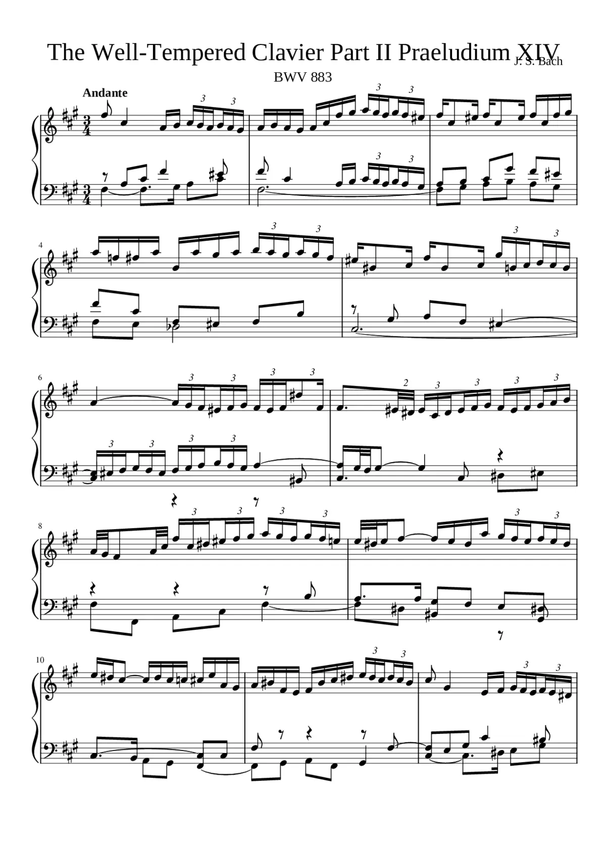 Prelude and Fugue in F-sharp minor BWV 883 - Page 1