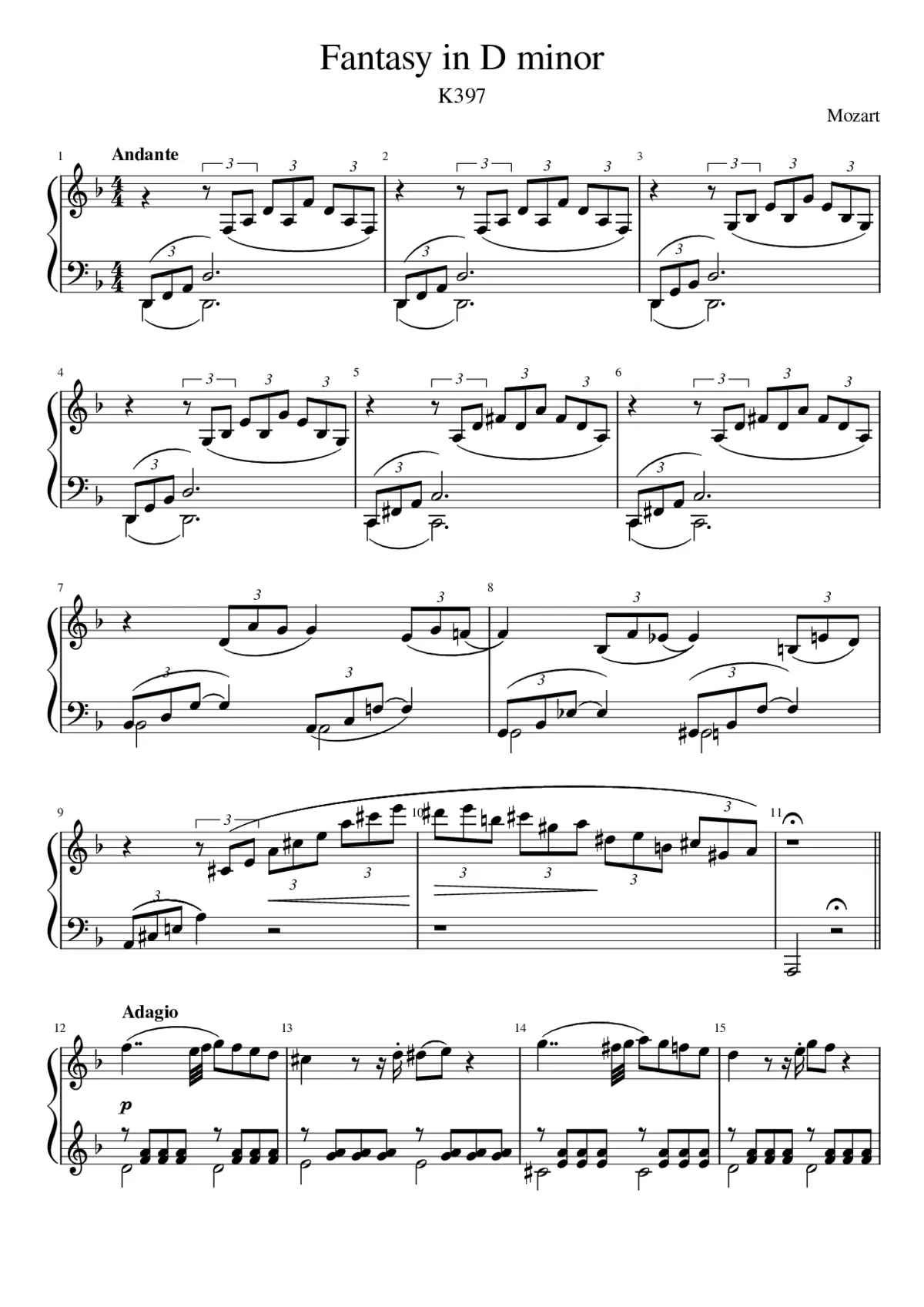 Fantasy in D minor - Page 1