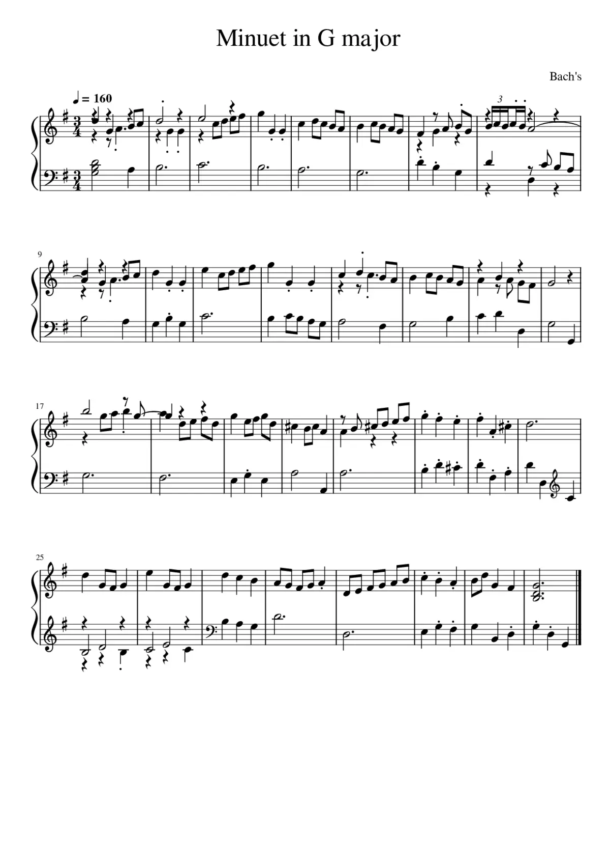 3 Minuets BWV 841-843 - Page 1