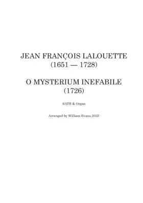O mysterium inefabile