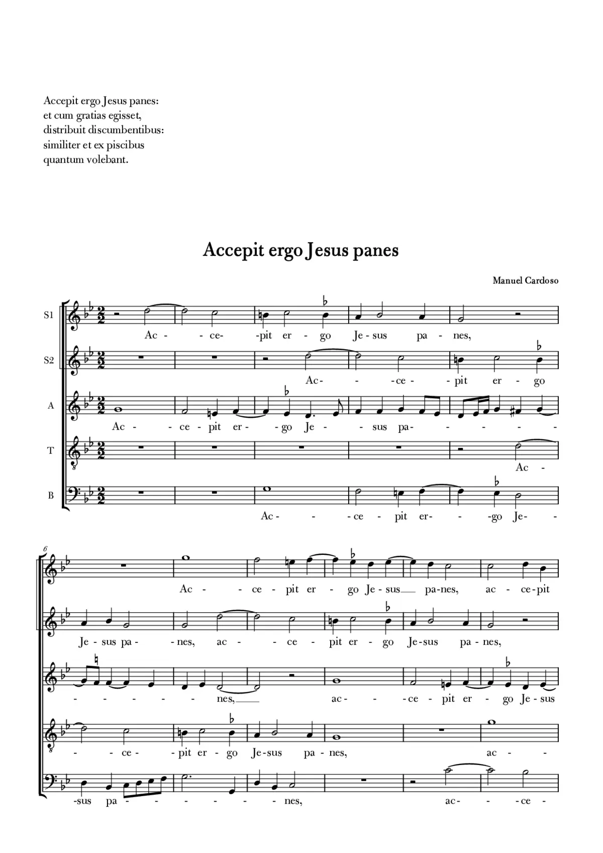 Accepit ergo Jesus panes - Page 1
