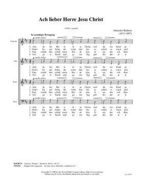 Ach lieber Herre Jesu Christ, 26 Deutsche Volkslieder, No. 6