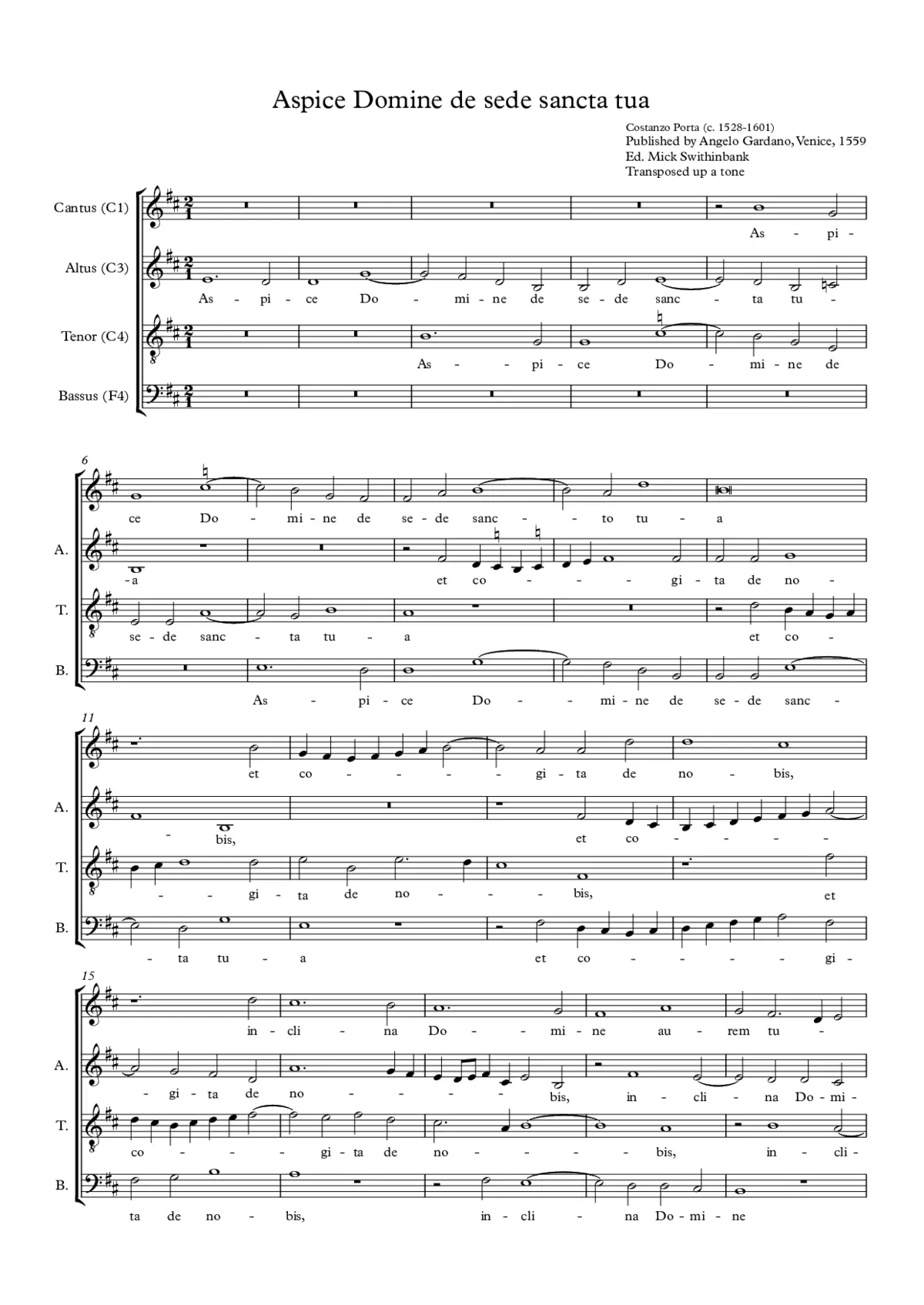 Aspice Domine de sede sancta tua - Page 1