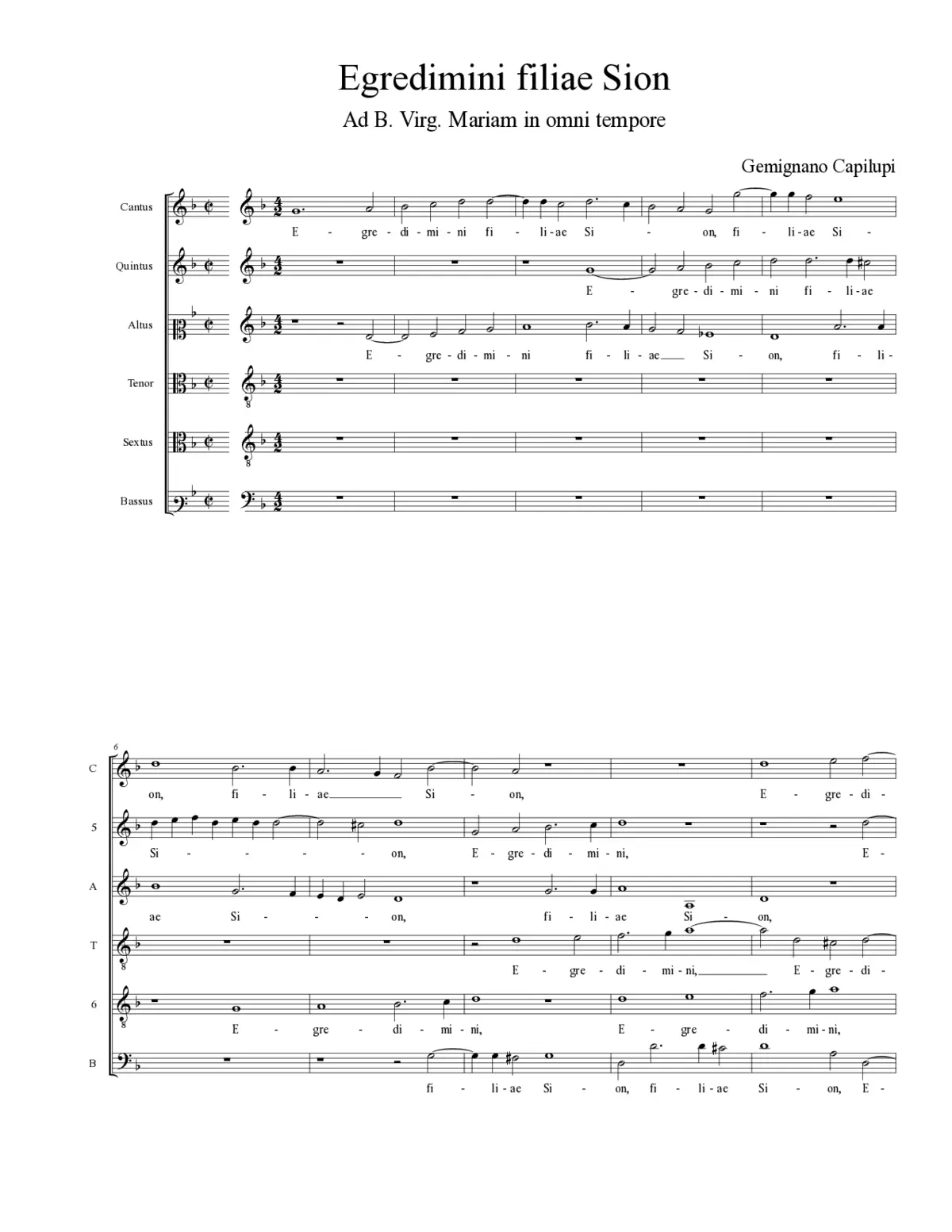 Egredimini filiae Sion - Page 1