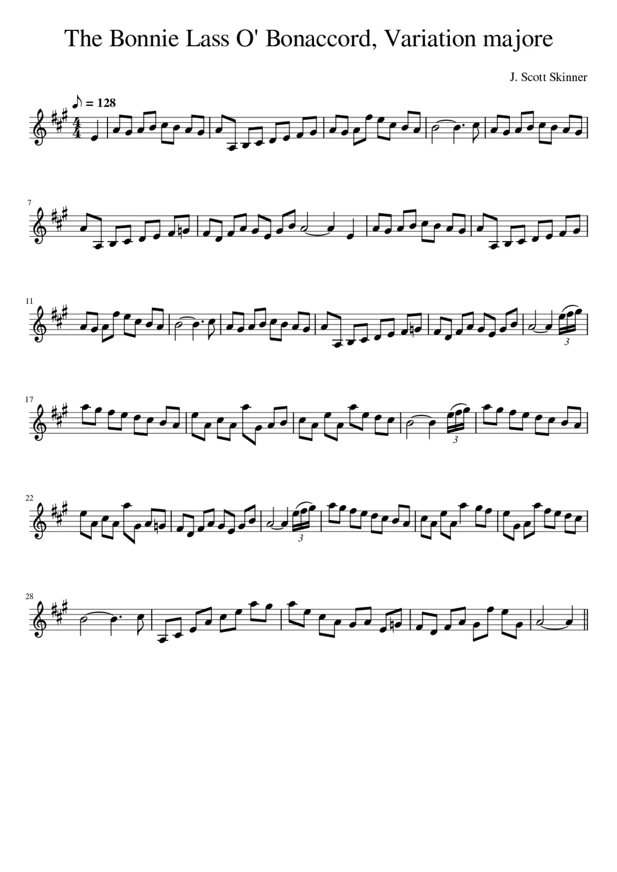 The Bonnie Lass O' Bonaccord Variation majore - Page 1