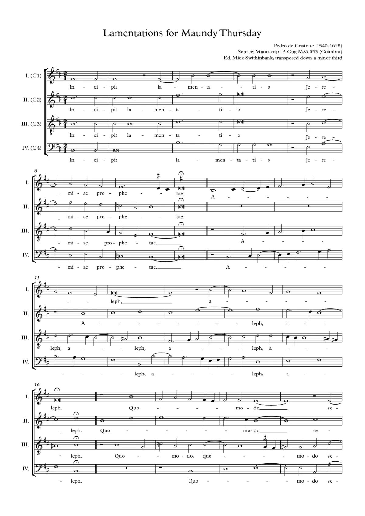 Lamentations for Maundy Thursday - Page 1
