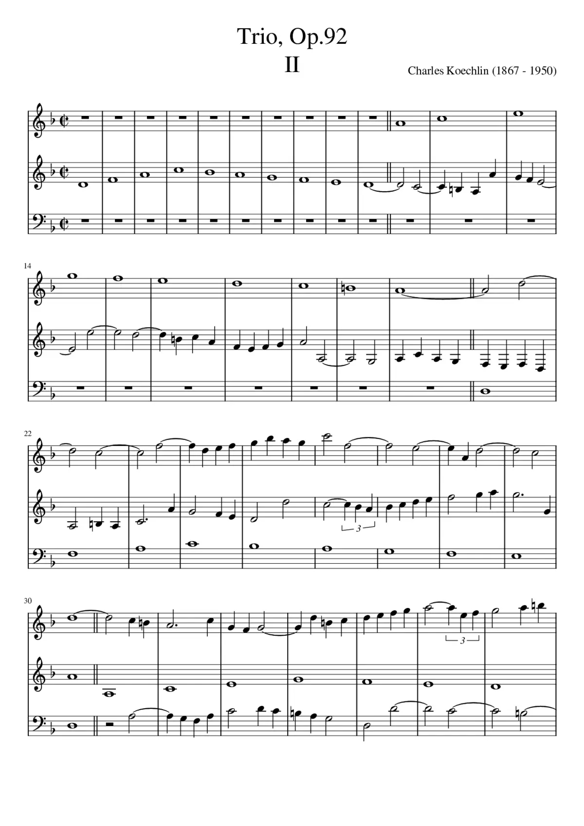 Trio for Flute Clarinet and Bassoon Op.92 - Page 1
