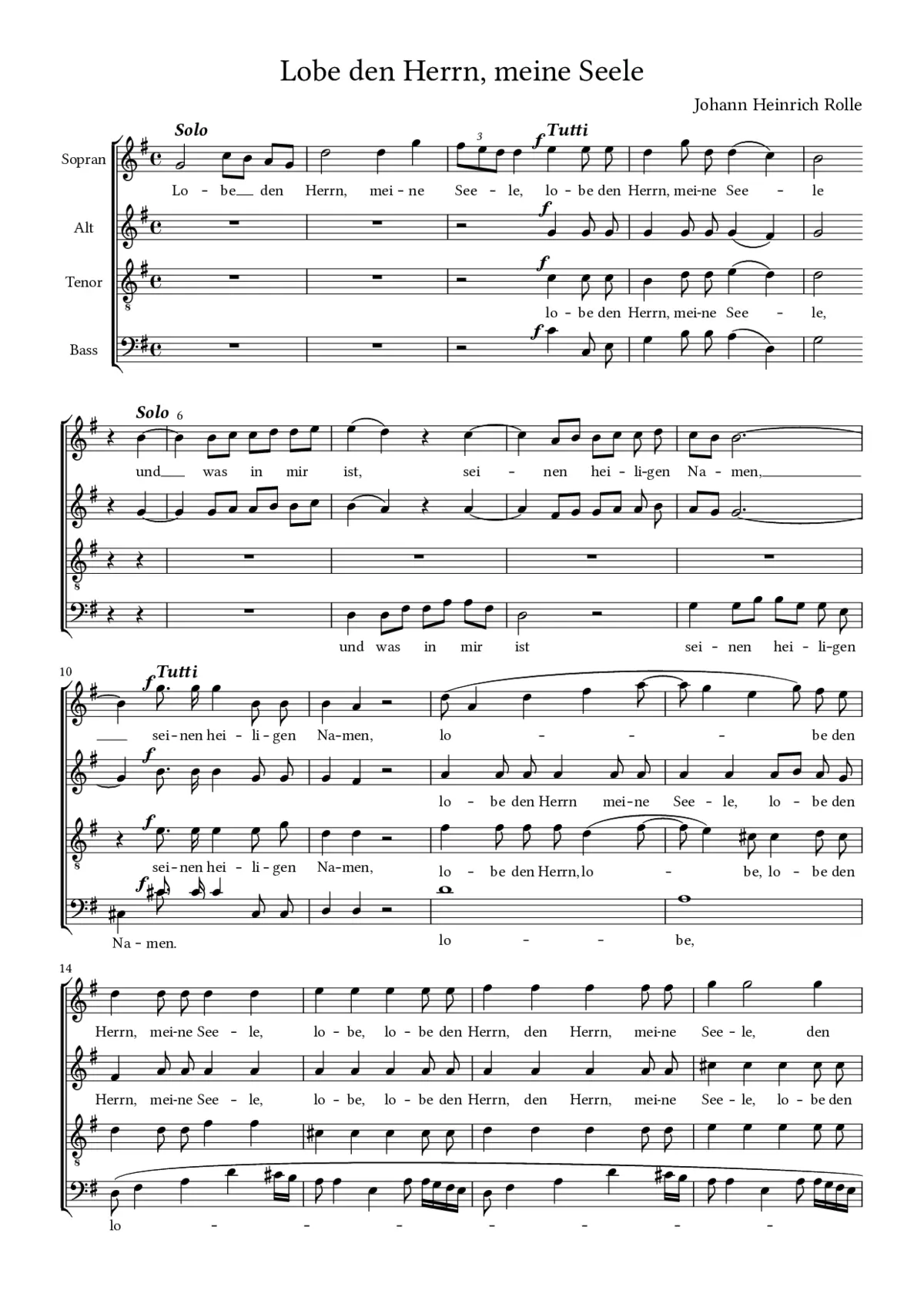 Lobe den Herrn, meine Seele - Page 1