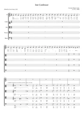 Iste Confessor a 4 (even verses)