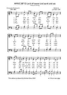 O Lord of heaven and earth and sea