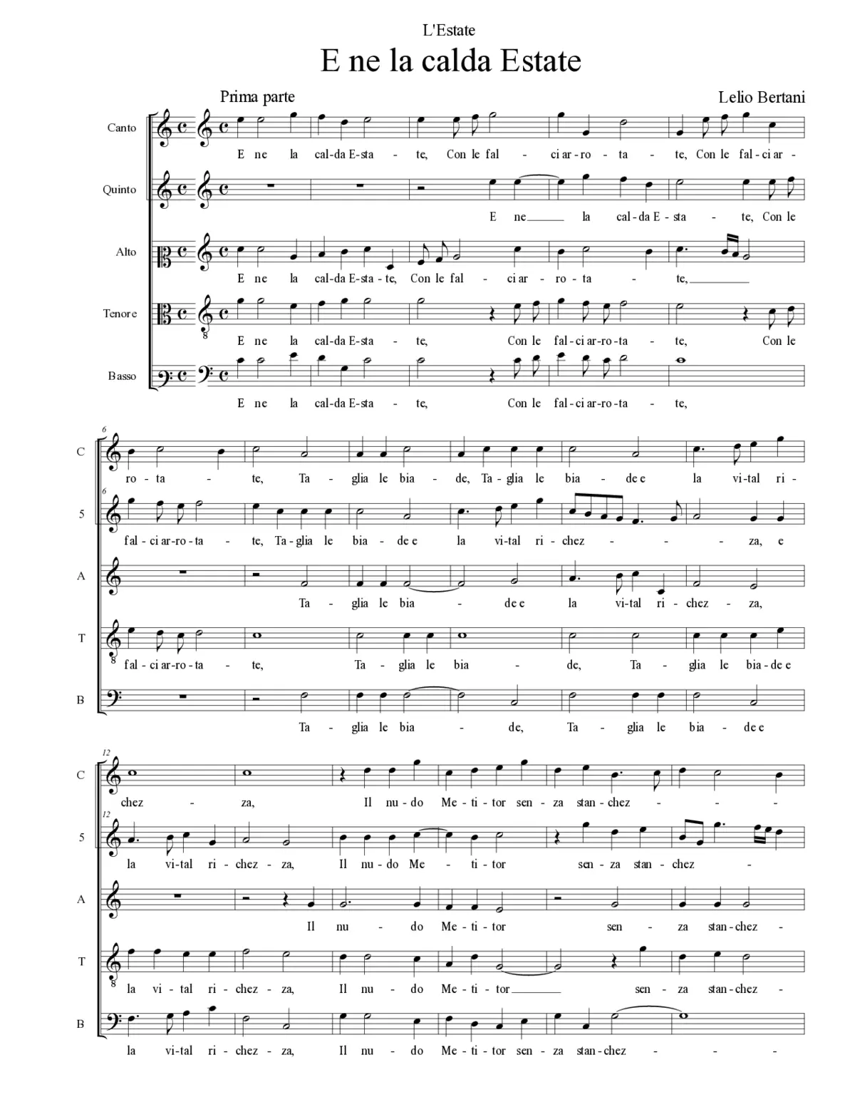 E ne la calda Estate - Page 1