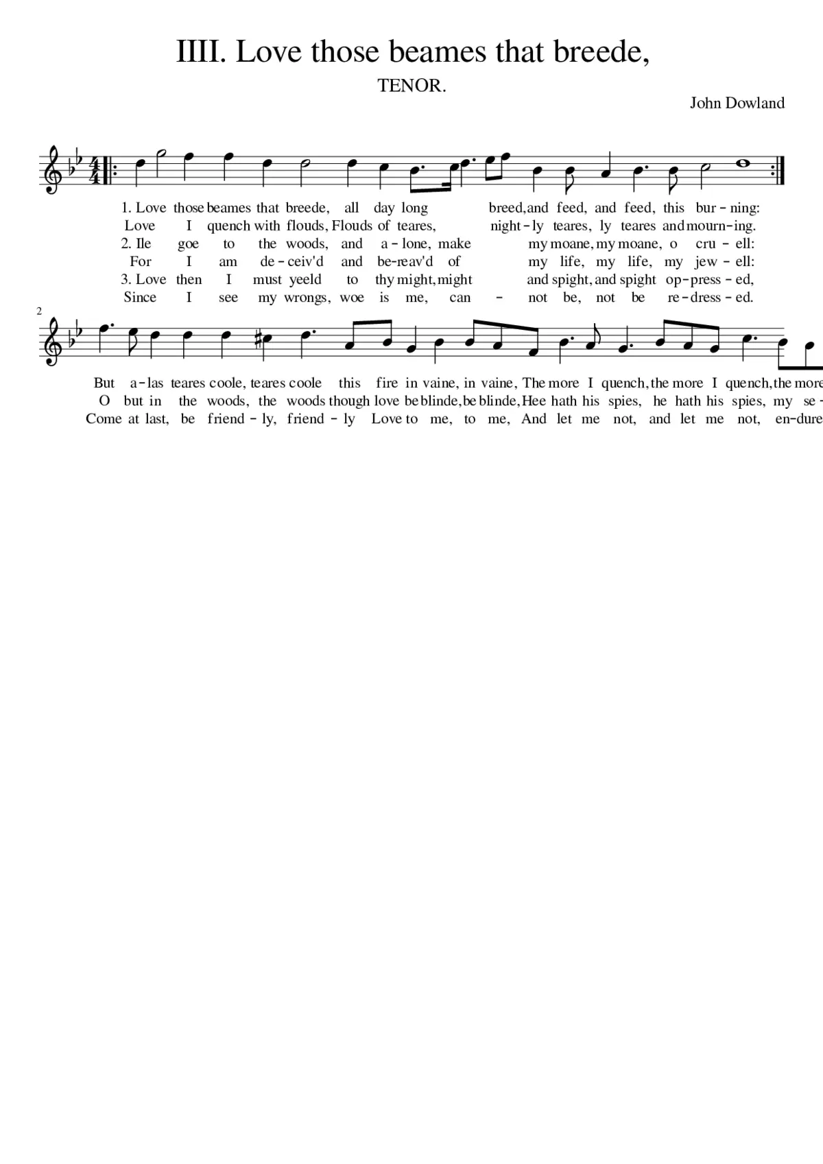 IIII. Love those beames that breede - Page 1