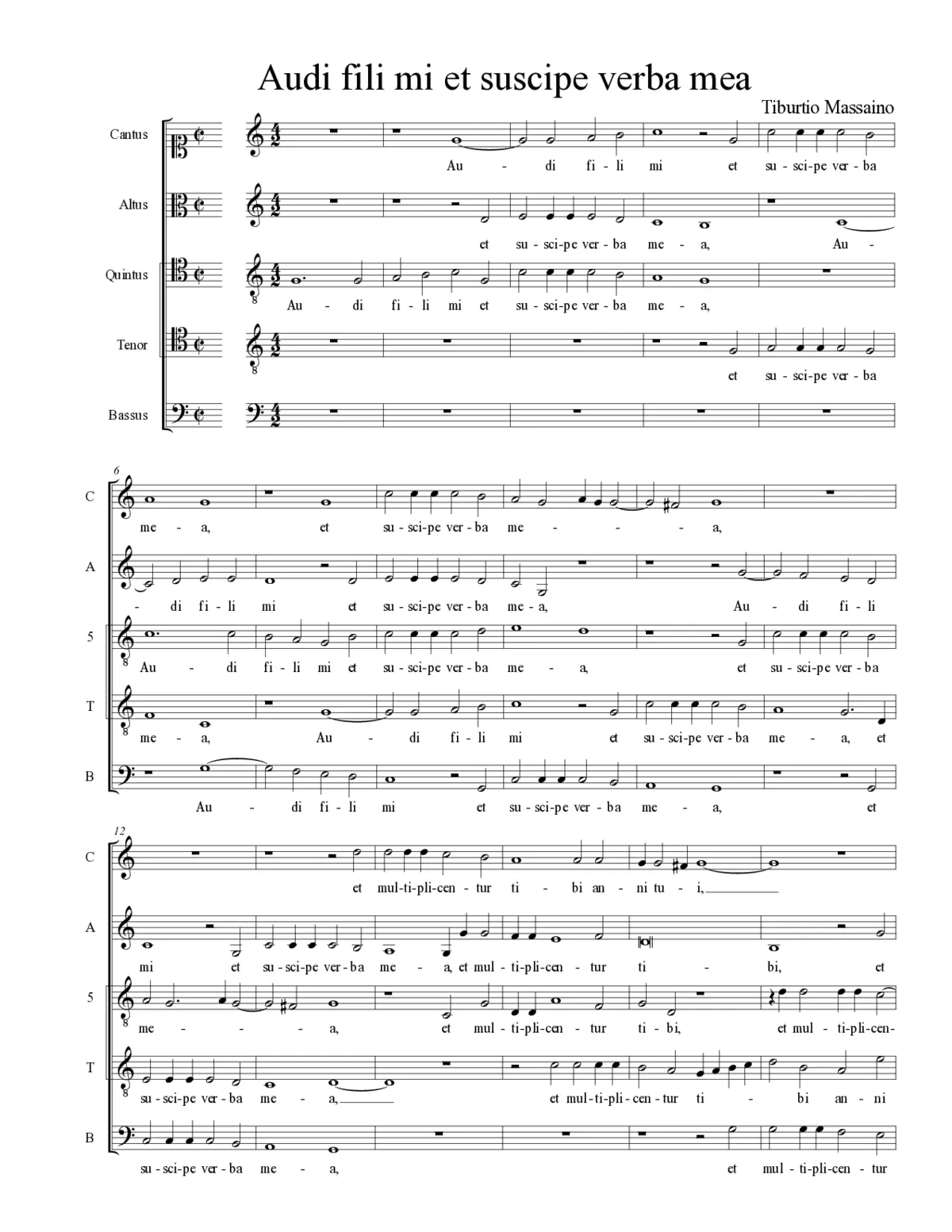 Audi fili mi et suscipe verba mea - Page 1