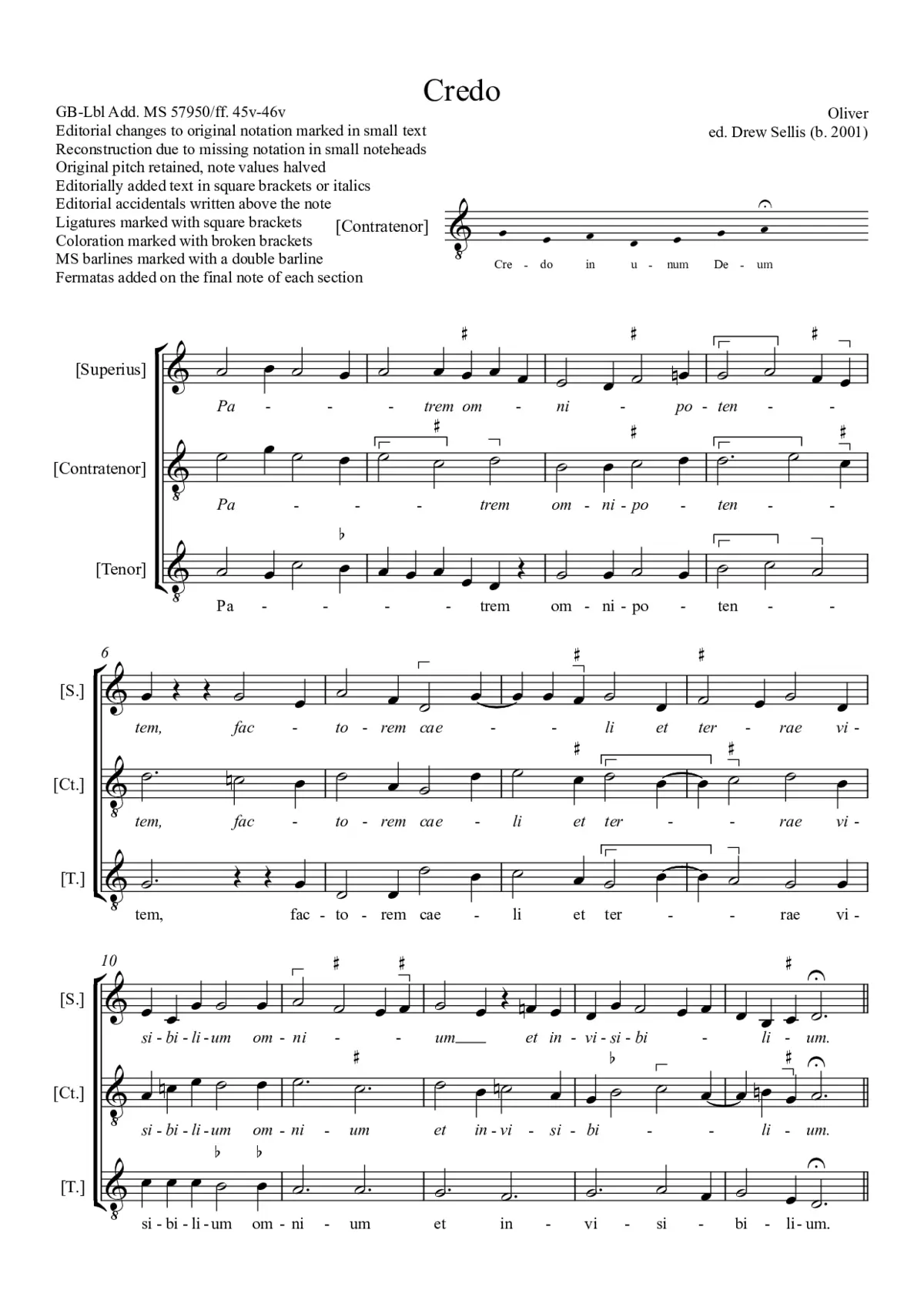 Credo, Old Hall 59 - Page 1