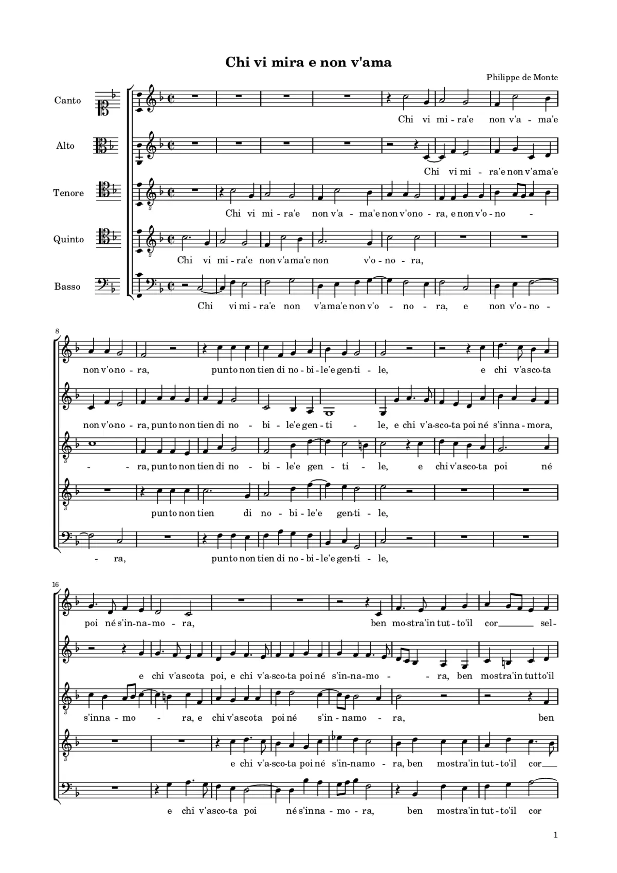 Chi vi mira e non v'ama - Page 1